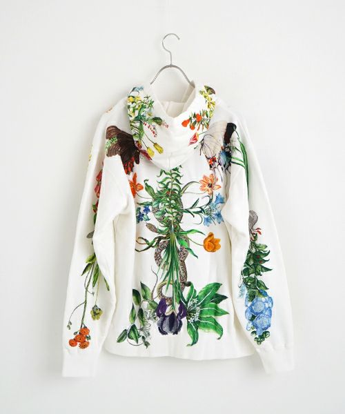 AHCAHCUMあちゃちゅむお花の体ジップパーカー（シロ）