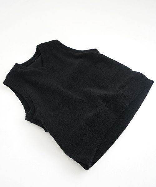 VU ヴウ boa v vest [BLACK］ボア Vネックベスト vu-cut-011