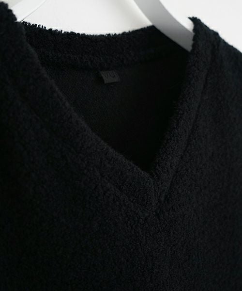 VU ヴウ boa v vest [BLACK］ボア Vネックベスト vu-cut-011