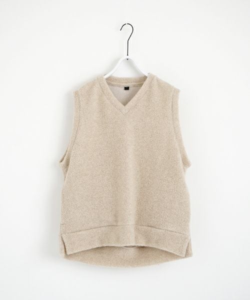 VU ヴウ boa v vest  [FIGARO］ボア Vネックベスト vu-cut-011