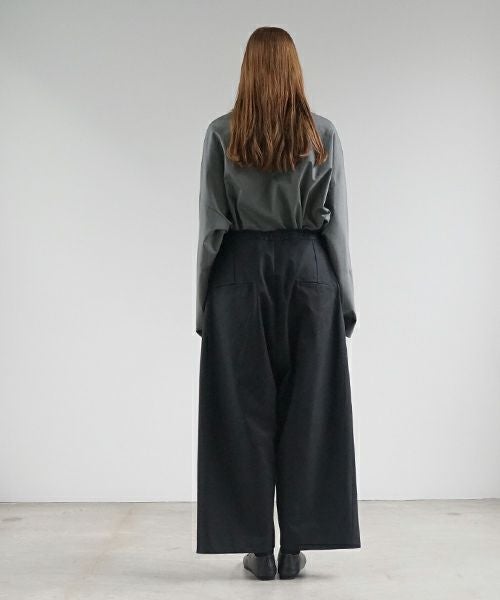 VU ヴウ wide silhouette pants [BLACK] ワイドシルエットパンツ vu-pnt-006