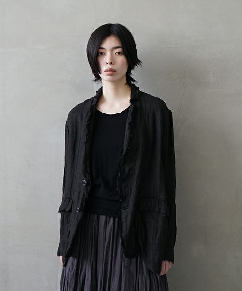 suzuki takayuki スズキタカユキ frayed short jacket[A251-09/lamp black]