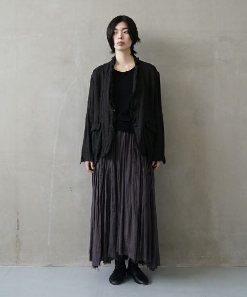 suzuki takayuki スズキタカユキ frayed short jacket[A251-09/lamp black]