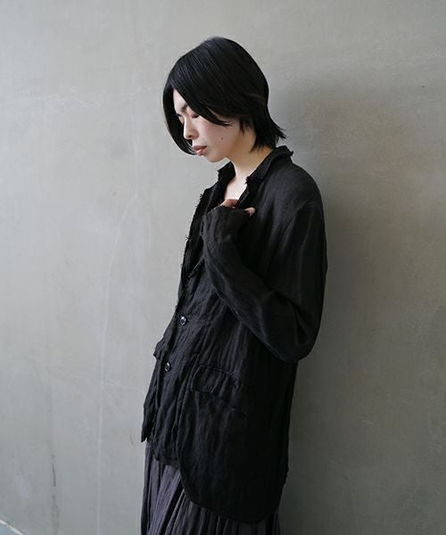 suzuki takayuki スズキタカユキ frayed short jacket[A251-09/lamp black]