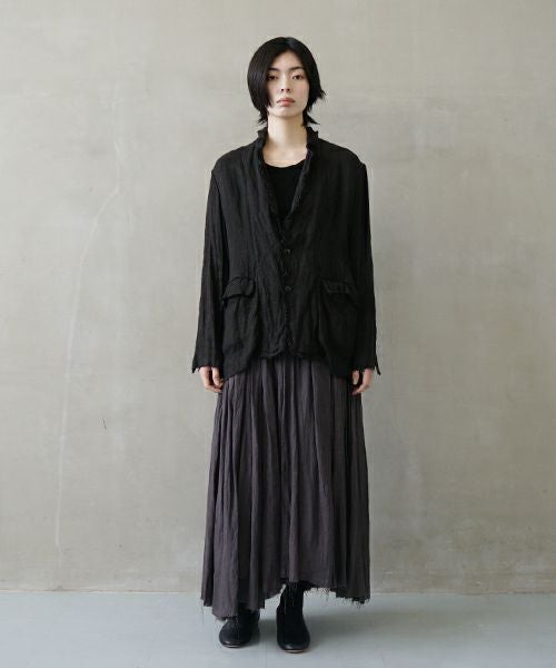 suzuki takayuki スズキタカユキ frayed short jacket[A251-09/lamp black]