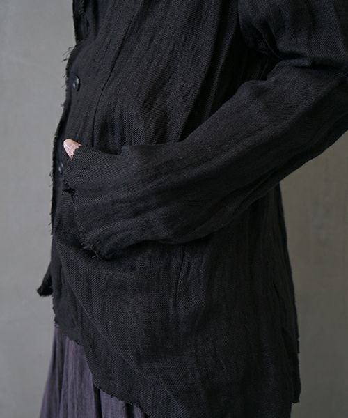 suzuki takayuki スズキタカユキ frayed short jacket[A251-09/lamp black]