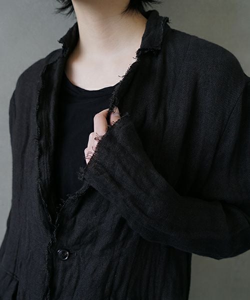 suzuki takayuki スズキタカユキ frayed short jacket[A251-09/lamp black]