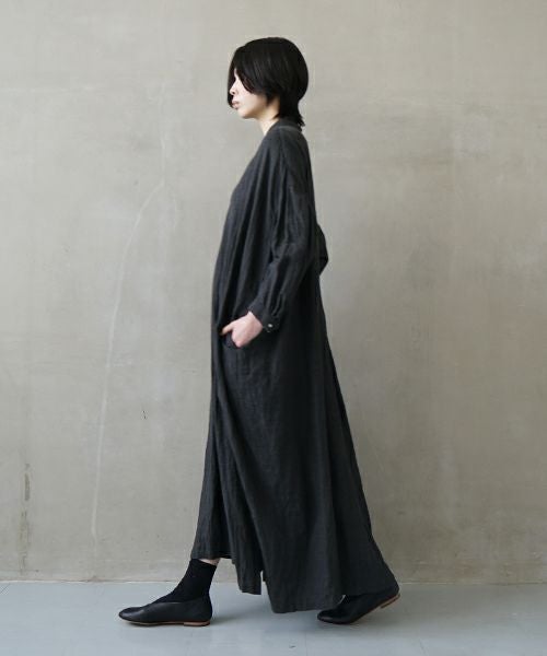 suzuki takayuki スズキタカユキ peasant dress Ⅱ [A251-23/ebony black]