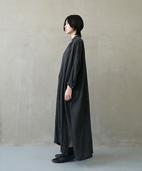 新品未使用　suzuki takayuki スズキタカユキ　リネンチュニック　黒 suzuki takayuki スズキタカユキ peasant dress Ⅱ [A251-23/ebony black]