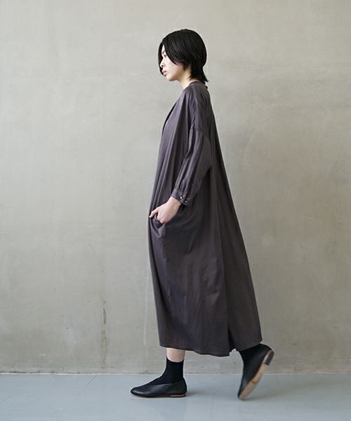 【美品】suzuki takayuki スプリングコ－トリネン定価58.000円 suzuki takayuki スズキタカユキ slip-on dress [T001-04/goose grey]
