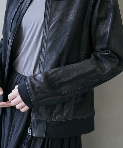 suzuki takayuki レザージャケット　黒革 suzuki takayuki スズキタカユキ leather blouson[T002-07/black]
