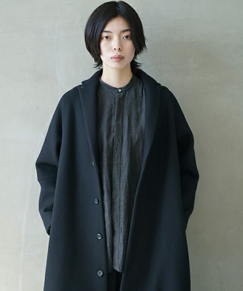 suzuki takayuki スズキタカユキ stand-fall-collar coatⅠ[A252-24/black]