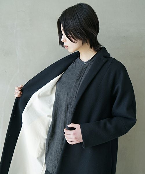 suzuki takayuki スズキタカユキ stand-fall-collar coatⅠ[A252-24/black]