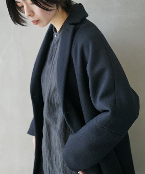 suzuki takayuki スズキタカユキ stand-fall-collar coatⅠ[A252-24/black]