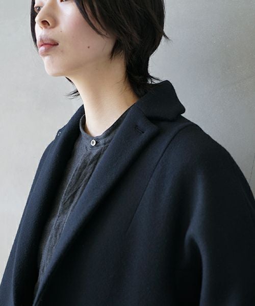 suzuki takayuki スズキタカユキ stand-fall-collar coatⅠ[A252-24/black]