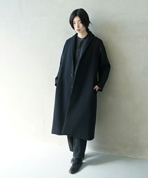 suzuki takayuki スズキタカユキ stand-fall-collar coatⅠ[A252-24/black]