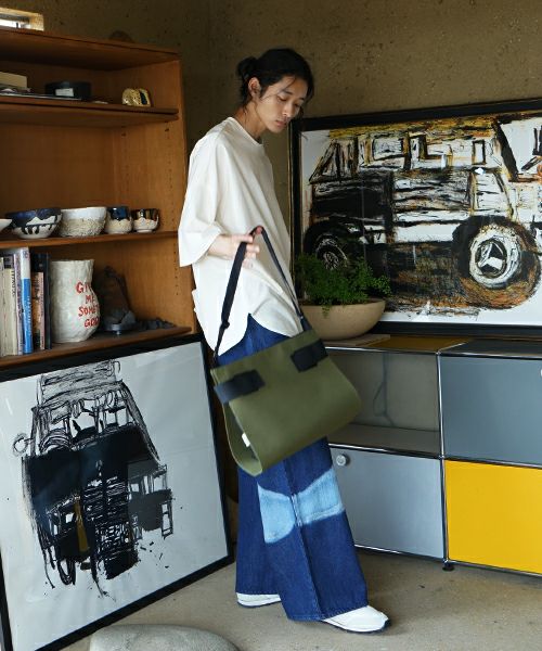macromauro  マクロマウロ WRAP BAG SHOULDER CANVAS M(KHAKI)