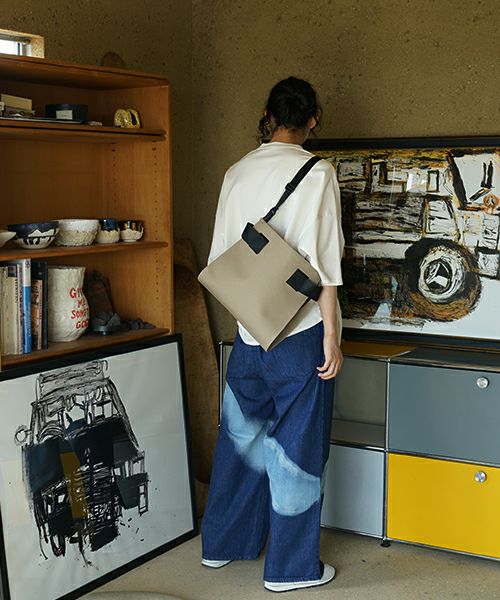 macromauro  マクロマウロ WRAP BAG SHOULDER CANVAS M(BEIGE)