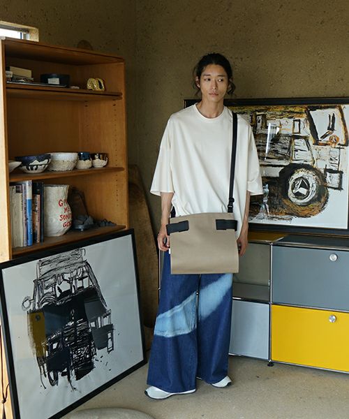 macromauro  マクロマウロ WRAP BAG SHOULDER CANVAS M(BEIGE)