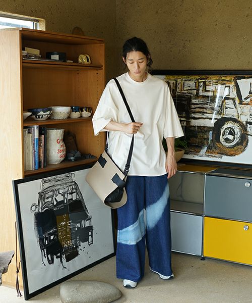 macromauro  マクロマウロ WRAP BAG SHOULDER CANVAS M(BEIGE)