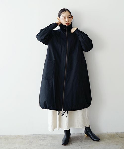 Mochi モチ finx gabardine coat[ma23-co-01/black] モッズコート