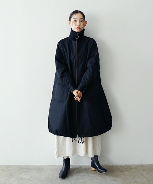 Mochi モチ finx gabardine coat[ma23-co-01/black] モッズコート