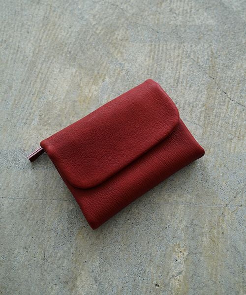 Mochi モチ trifold wallet[ma-pro-28/red] 鹿革 3つ折り財布