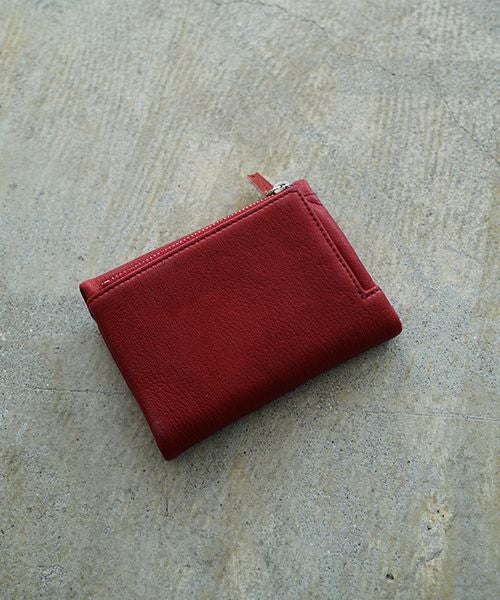 Mochi モチ trifold wallet[ma-pro-28/red] 鹿革 3つ折り財布