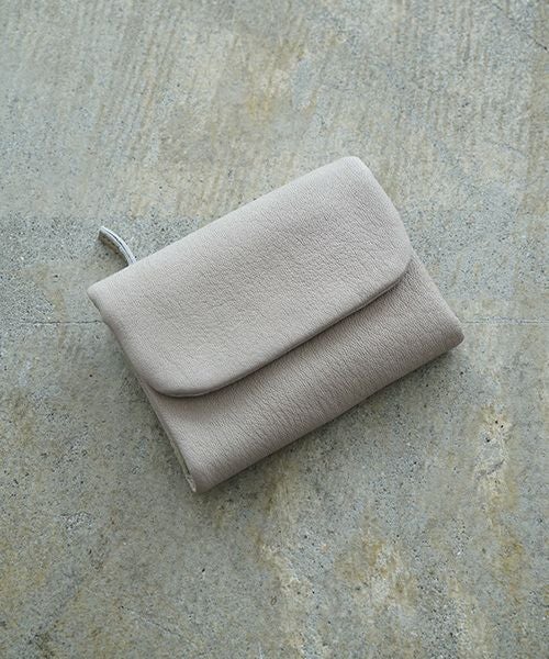 Mochi モチ trifold wallet[ma-pro-28/green grey] 鹿革 3つ折り財布