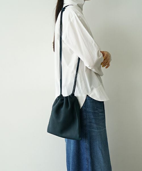 Mochi モチ drawstring bag(S)[ma-pro-01/figaro] 鹿革 巾着ショルダー