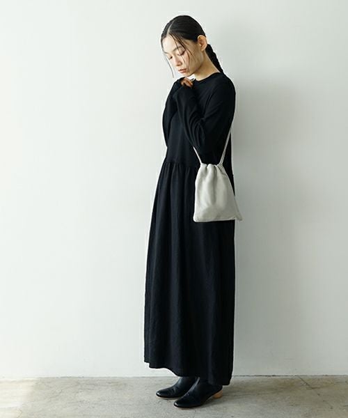 Mochi モチ drawstring bag(S)[ma-pro-01/green grey] 鹿革 巾着
