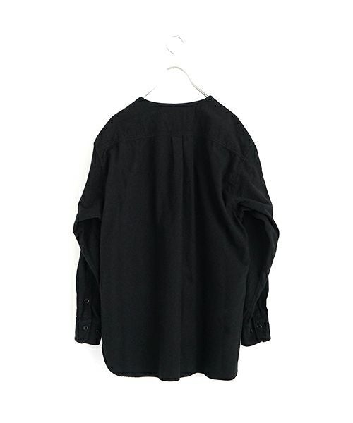 YOKO SAKAMOTOヨーコサカモトBRUSHED COTTON COLLARLESS SHIRT [BLACK] YS - 24AW - 57