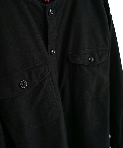 YOKO SAKAMOTOヨーコサカモトBRUSHED COTTON COLLARLESS SHIRT [BLACK] YS - 24AW - 57