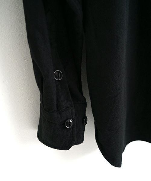 YOKO SAKAMOTOヨーコサカモトBRUSHED COTTON COLLARLESS SHIRT [BLACK] YS - 24AW - 57