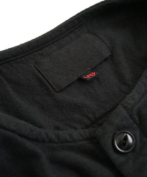 YOKO SAKAMOTOヨーコサカモトBRUSHED COTTON COLLARLESS SHIRT [BLACK] YS - 24AW - 57