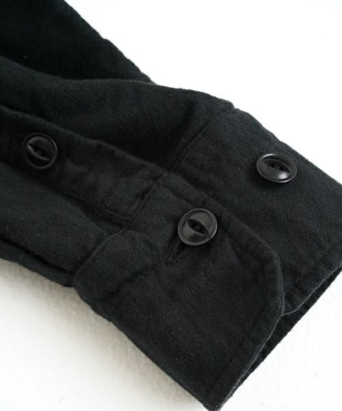 YOKO SAKAMOTOヨーコサカモトBRUSHED COTTON COLLARLESS SHIRT [BLACK] YS - 24AW - 57