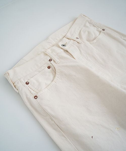 YOKO SAKAMOTO ヨーコサカモト DENIM STRAIGHT PANTS [FADE WHITE