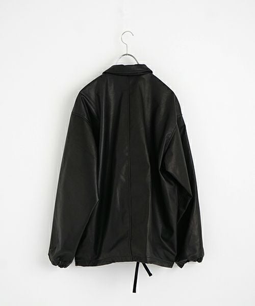 REAL SIMONS ECOオイルワックス仔牛革 シンプルジャケット 黒 M YOKO SAKAMOTO ヨーコサカモト LEATHER JACKET [LACK - NU] YS - 24AW - 08