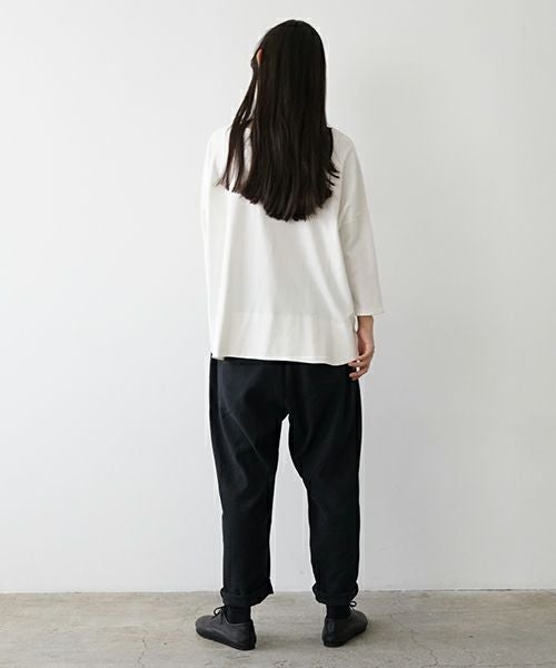 Mochi モチ silk linen tapered easy pants [black] テーパードパンツ