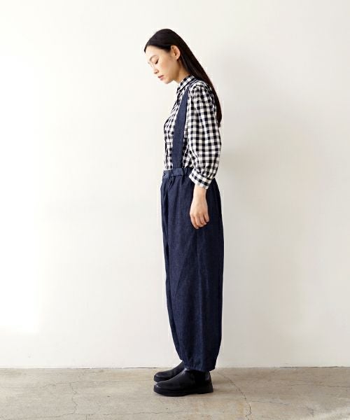 Mochi モチ suspenders denim cropped pants デニムパンツ