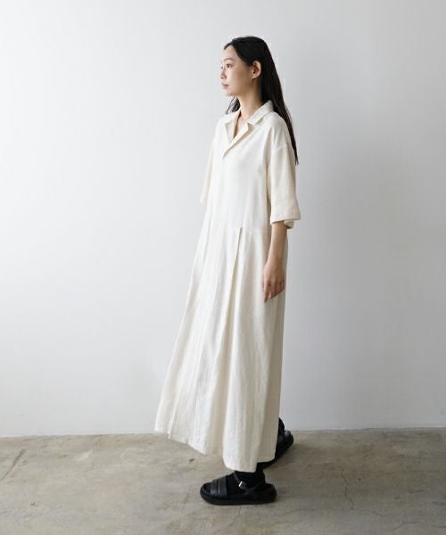 Mochi モチ open collar dress [off white] オープンカラーワンピース