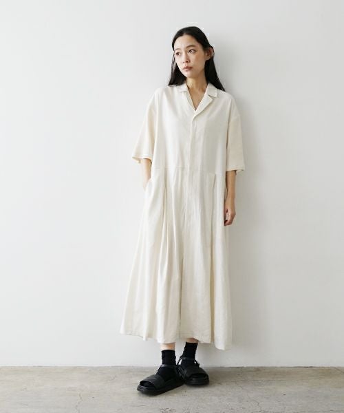 Mochi モチ open collar dress [off white] オープンカラーワンピース