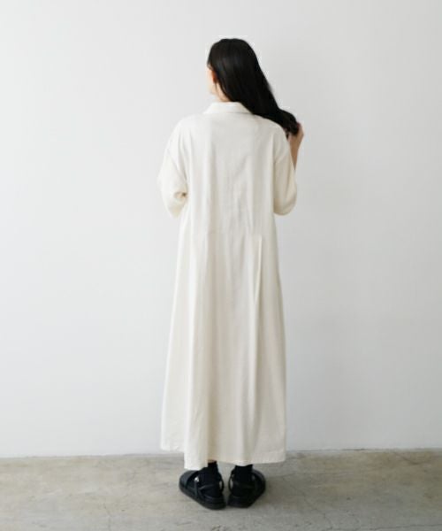 Mochi モチ open collar dress [off white] オープンカラーワンピース