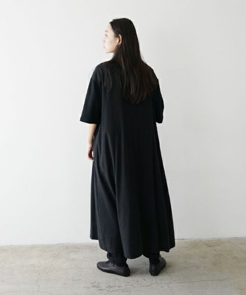 ワンピース mochi_k Mochi モチ open collar dress [black] オープンカラーワンピース