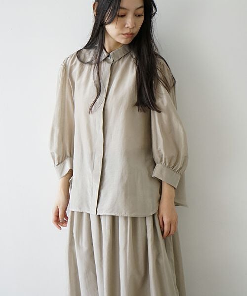 Mochi モチ puff sleeve gather blouse [sand] ギャザーブラウス