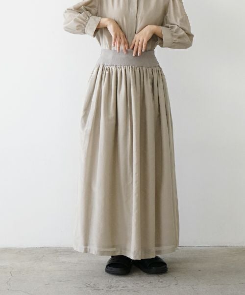 Mochi モチ cotton silk long skirt [sand] コットンシルクロングスカート