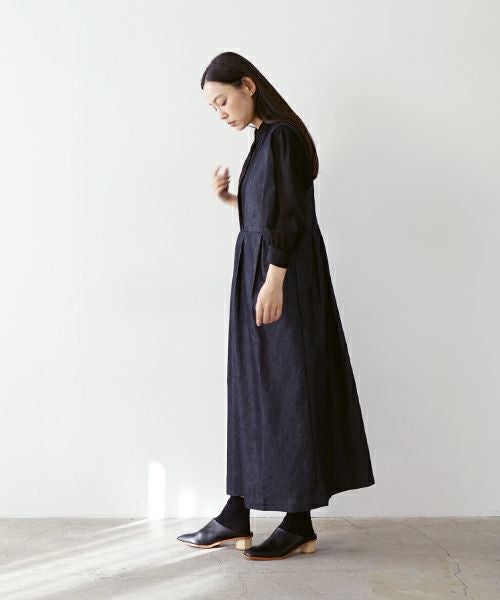 Mochi モチ silk denim jumper skirt ジャンパースカート