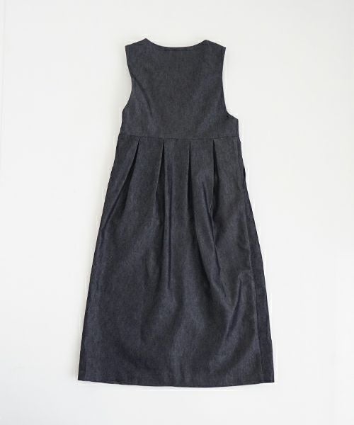 Mochi モチ silk denim jumper skirt ジャンパースカート