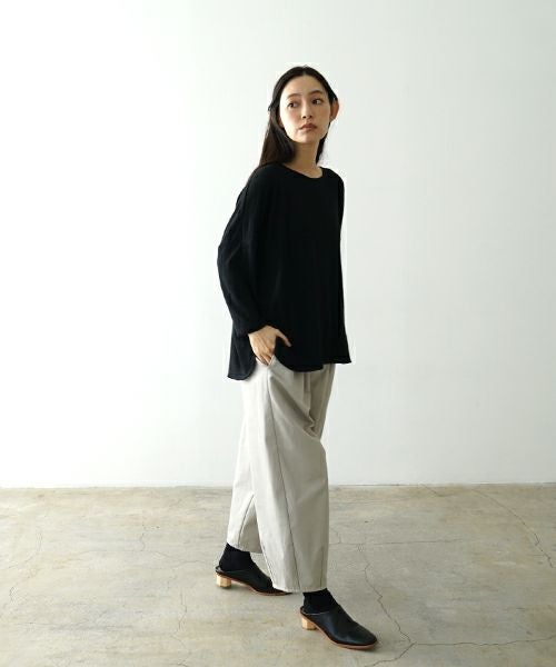 Mochi モチ three quarter sleeve t-shirt [black] 七分丈Tシャツ