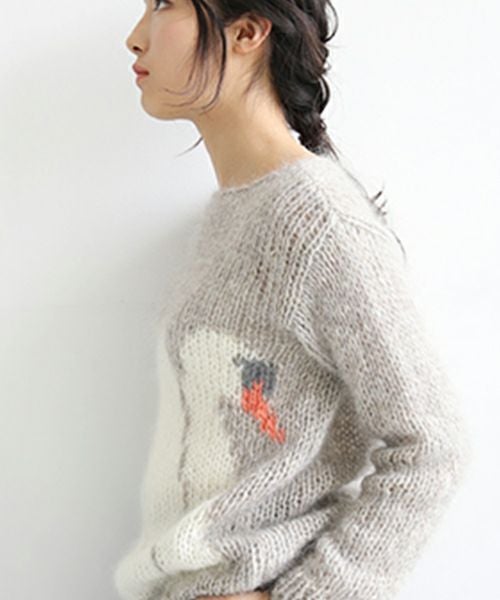 タグ付き未着用　Maiami マイアミ　ミントグリーン　スワンセーター　白鳥 Maiami/マイアミ スワンルニット beige